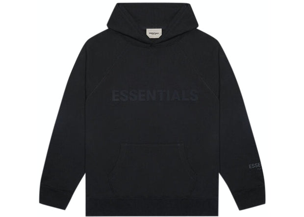 FEAR OF GOD ESSENTIALS 3D Silicon Applique Pullover Hoodie Black - NEXT ON KICKS